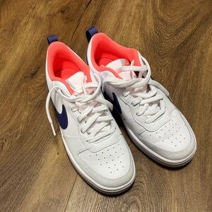 Nike White Sneakers with Pink and Purple Details